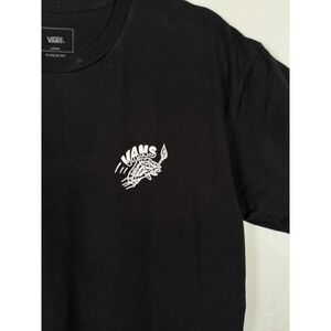 Vans Off The Wall Skeleton Hand Graphic T-Shirt Mens Large Black Cotton Tee